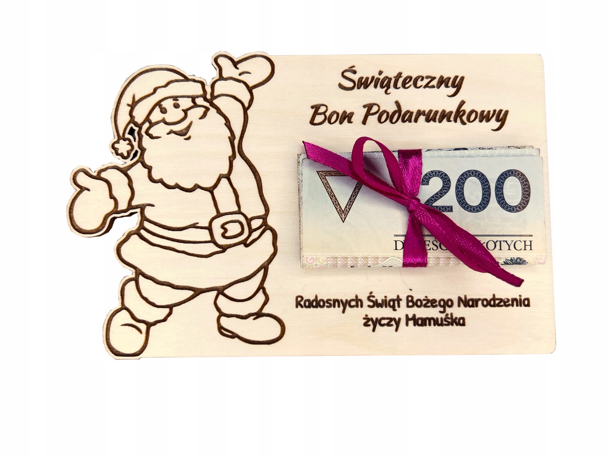 

kartka bon podarunkowy na Święta voucher