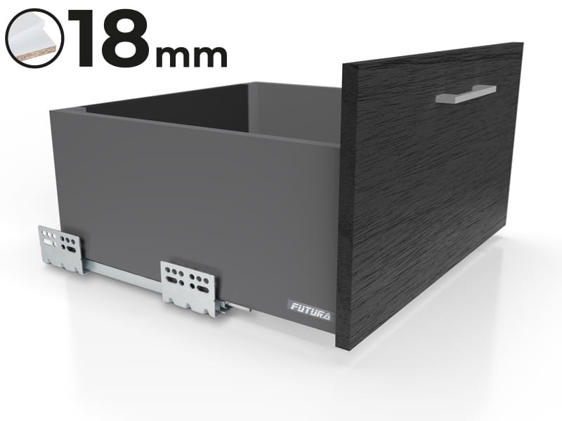 Šuplík Futura Evo Atm L-350 Vysoká H172 Grafit S Tlumením Dovírání Pro Desku 18 MM