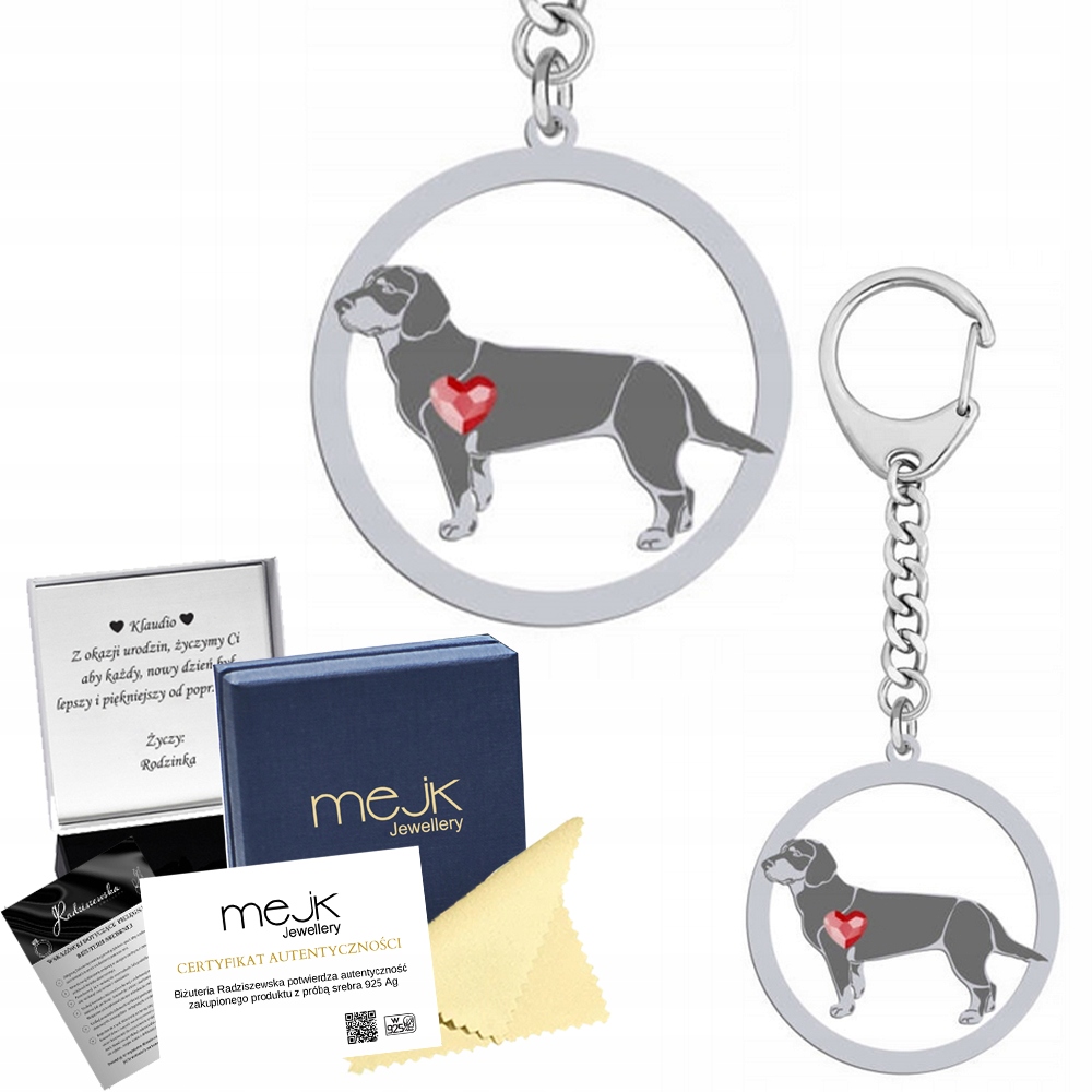 Přívěsek Na Klíče s alpským psem Honící krátký šperk Gravírování Bonus