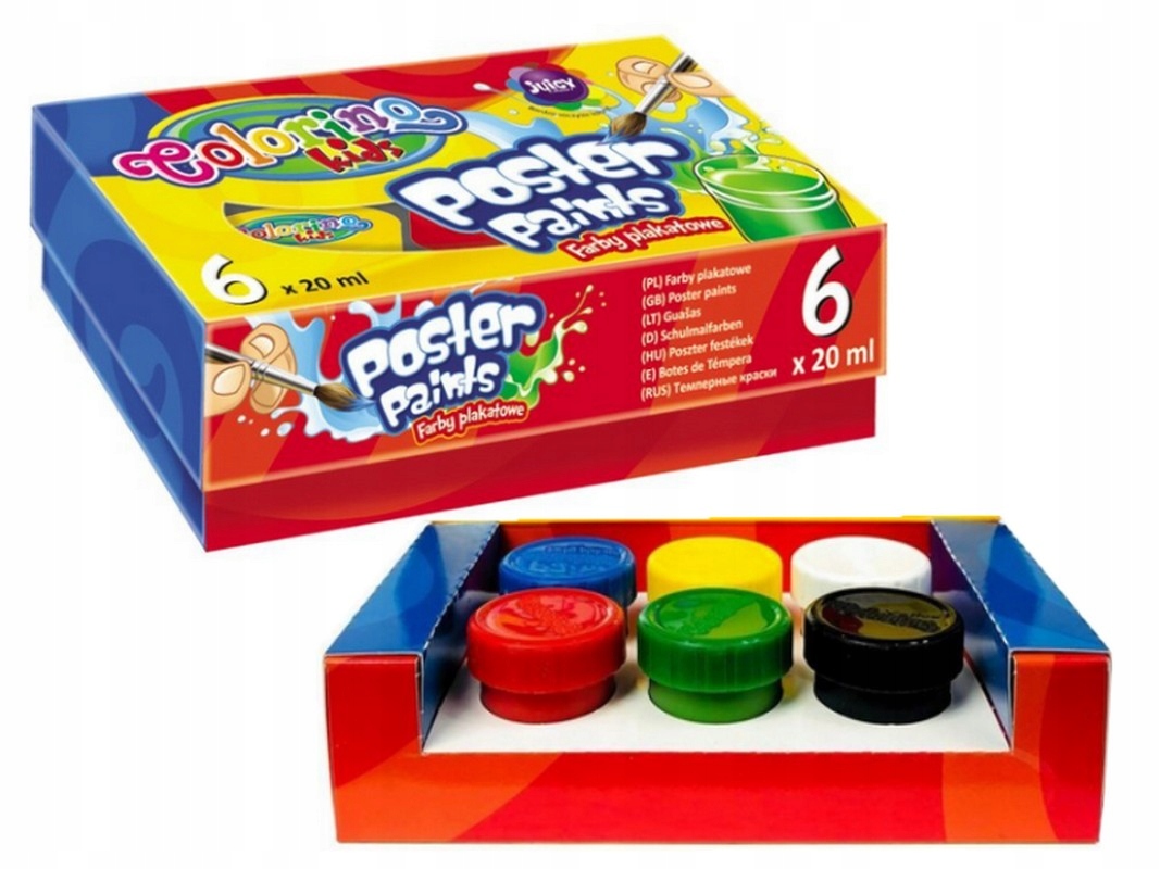 COLORINO FARBY PLAKATOWE 6 KOL słoiczki 20ml