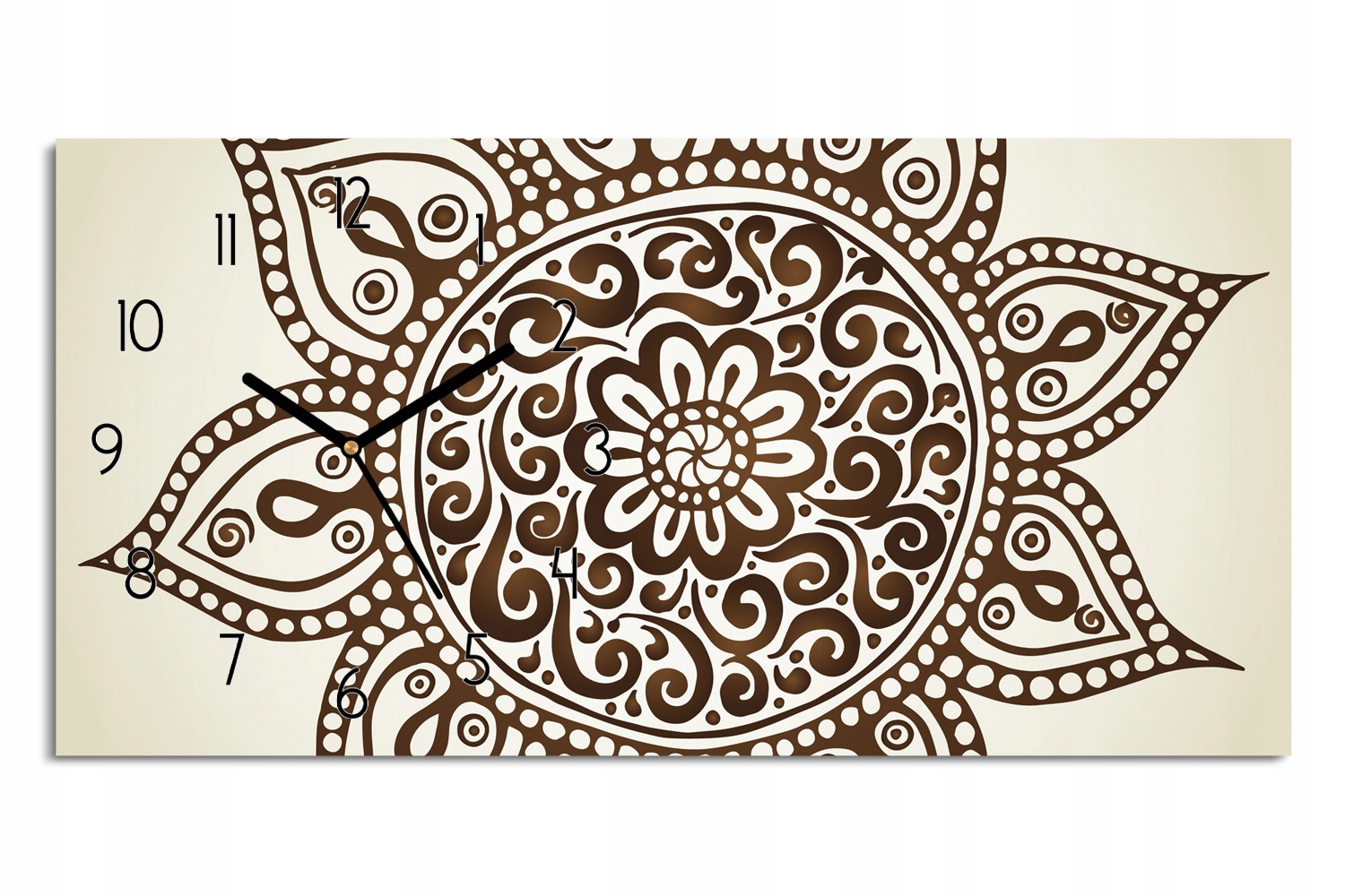 skleněné hodiny 60x30 Rozeta mandala květina do pokoje