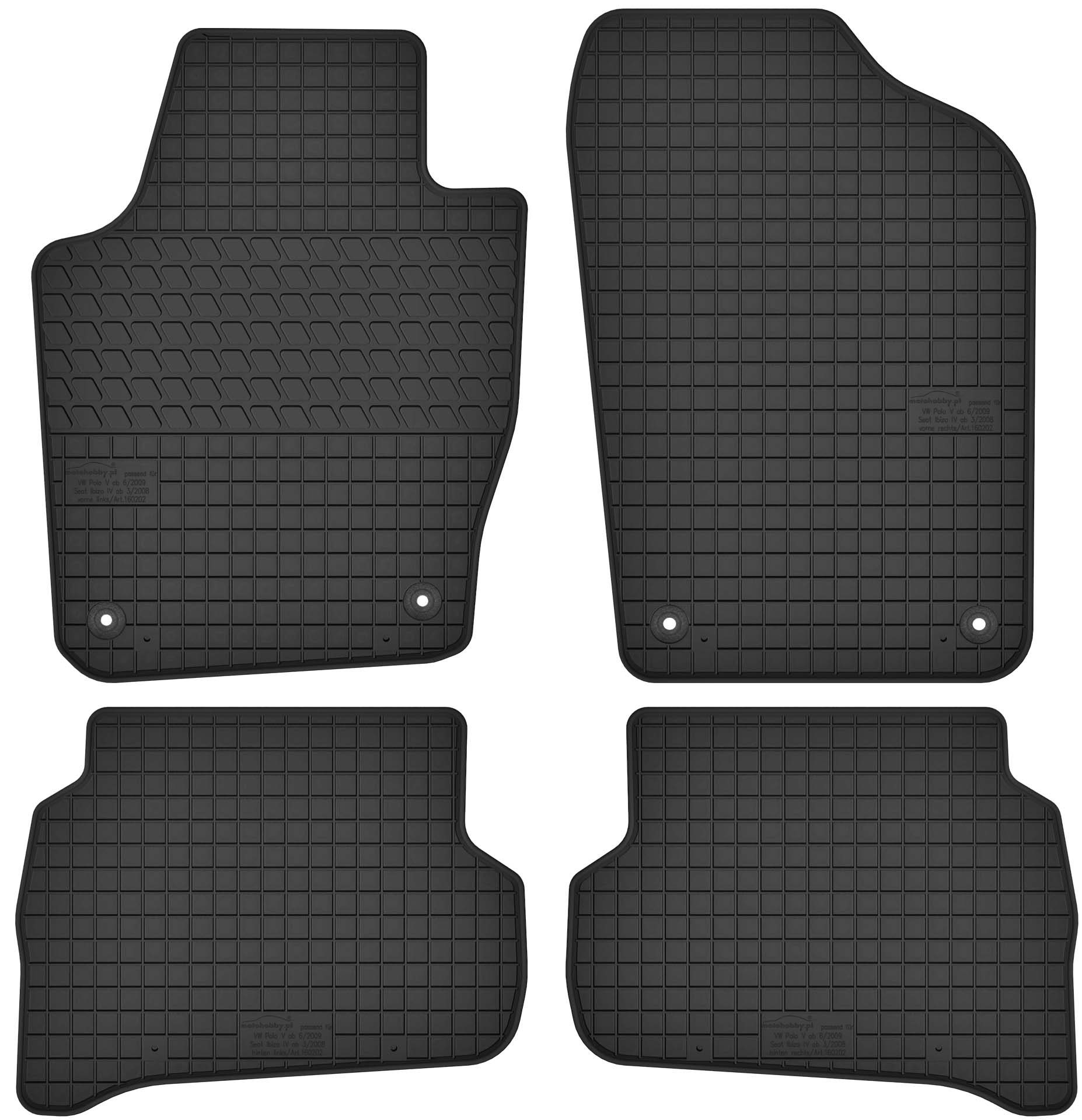 Dywaniki gumowe Wlg komplet 4 szt. do Vw Polo V Seat Ibiza IV 2008-2017