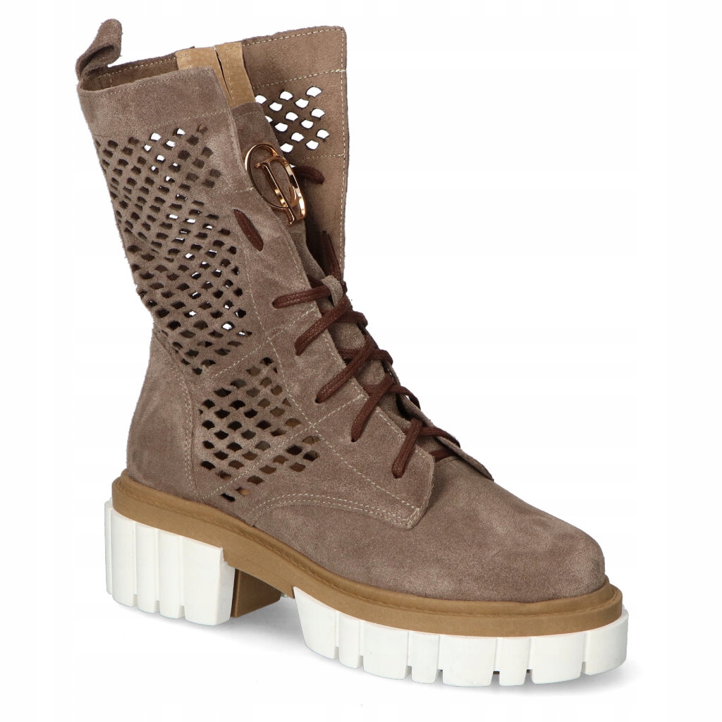 Kotníkové Kotníkové Boty Nicole 2706/032 Cappuccino Semišové 39