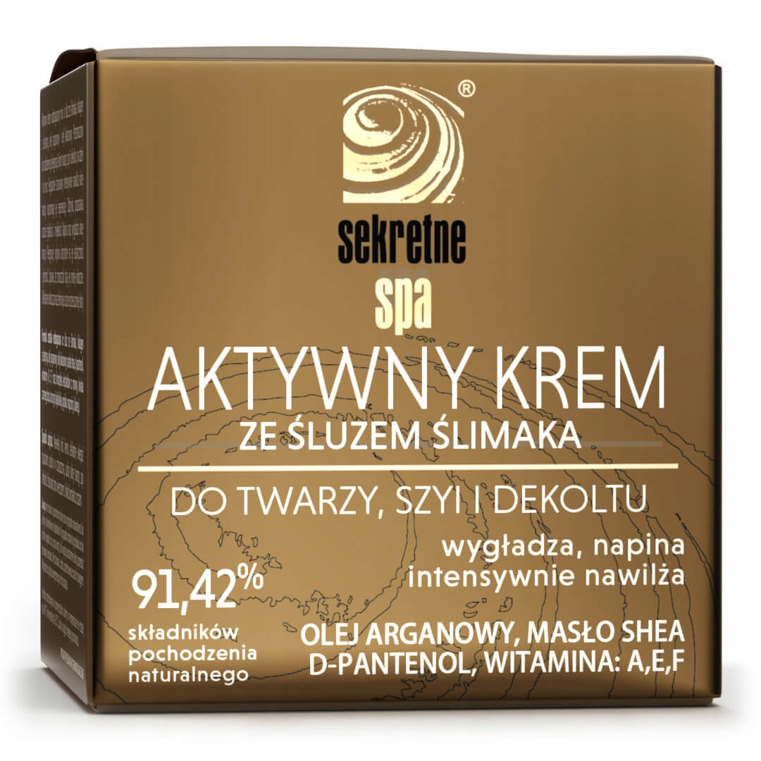 Sekretne SPA Aktywny Krem ze śluzem ślimaka do twarzy, szyi i dekoltu 50 ml