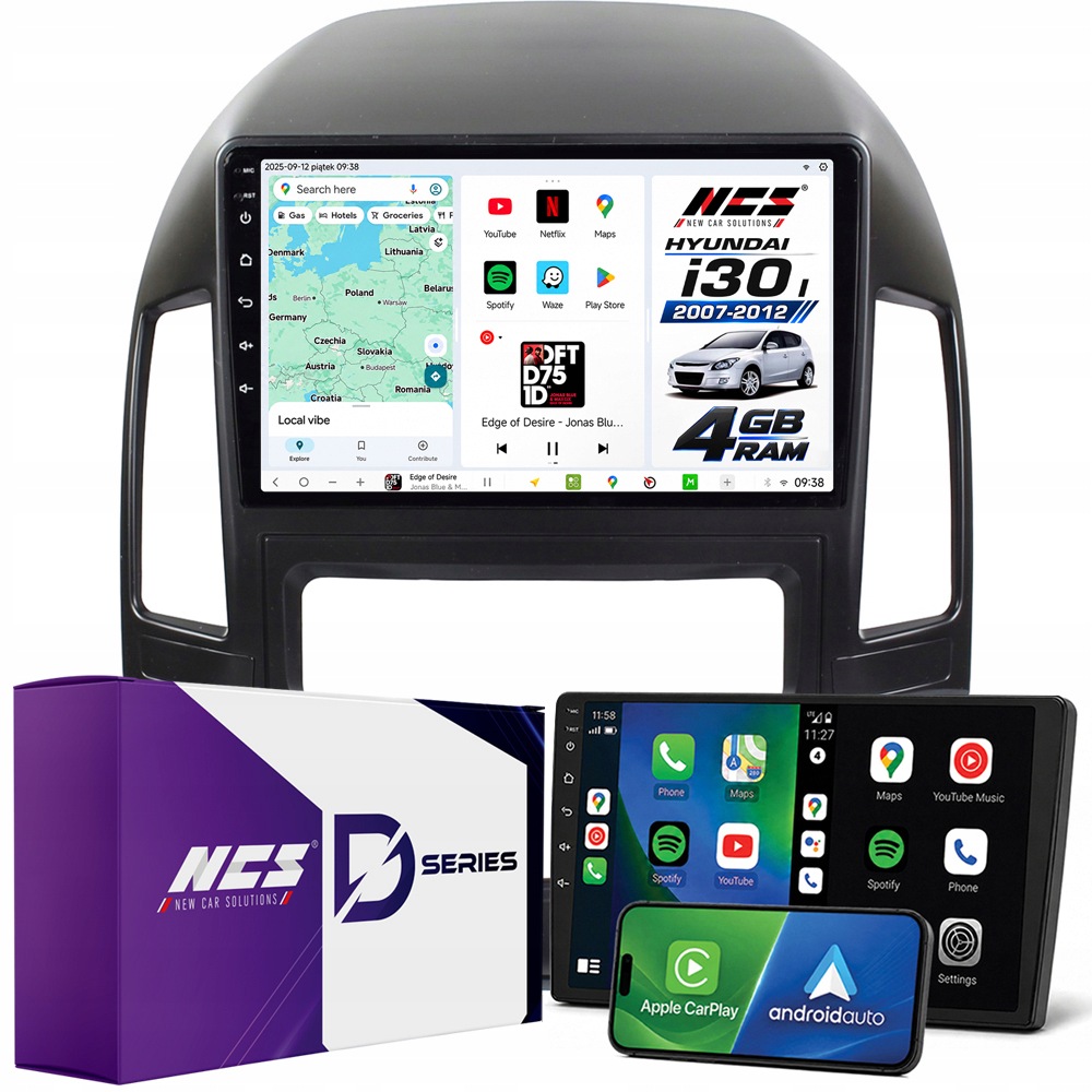 Automobilové Rádio Ncs D9 Hyundai i30 I 2007-2012 Auto Android 4GB Lte