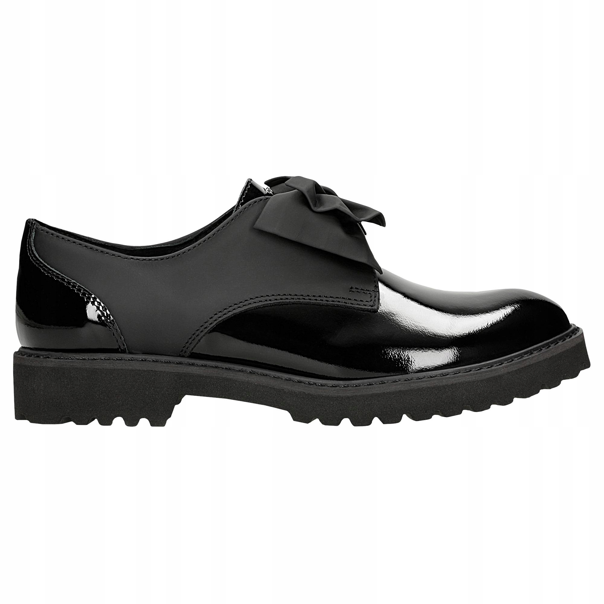 Dámské černé nazouvací boty s lakovanými koženými prvky Wojas vel. 37