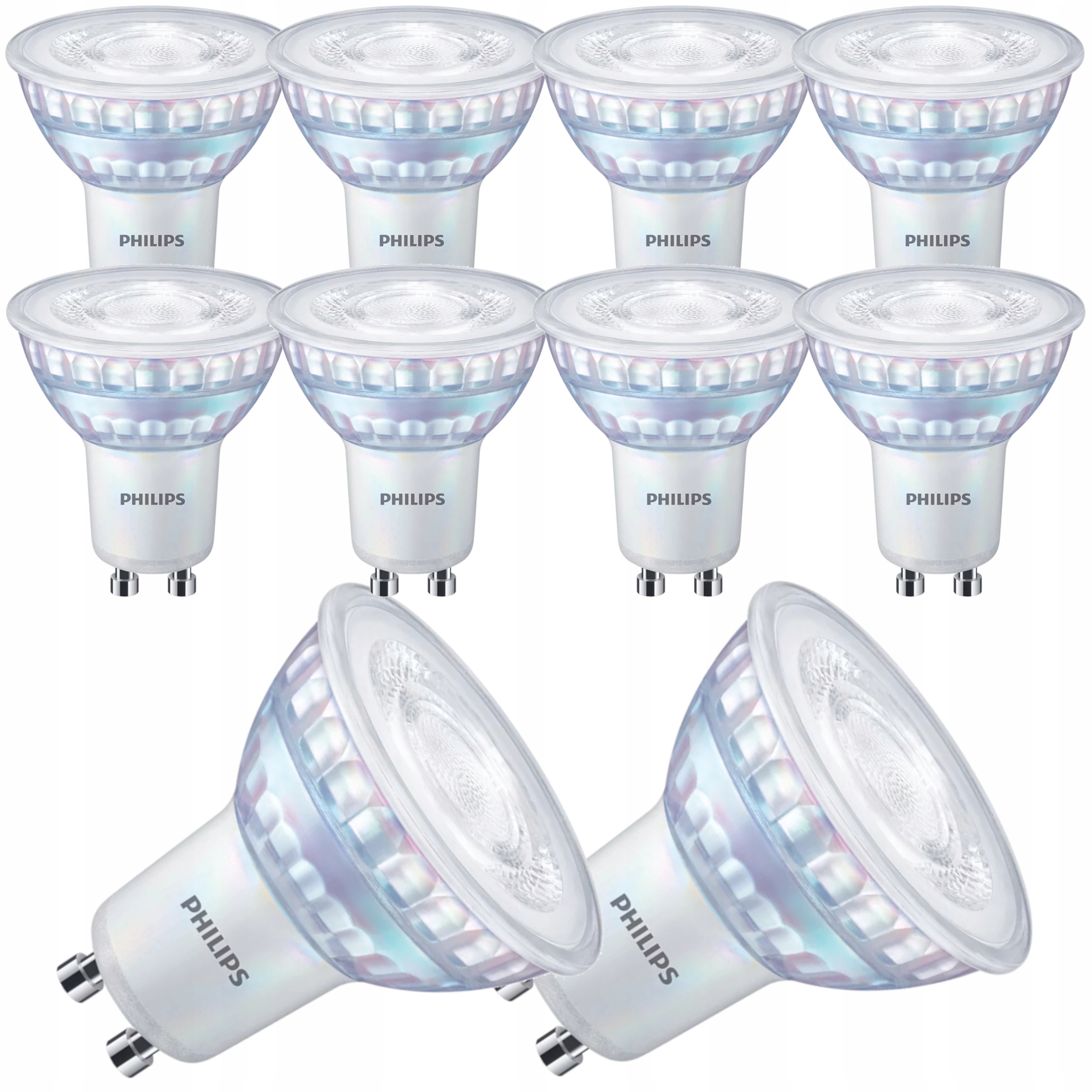 Philips Led Žárovka GU10 6,7W 100W 730lm Denná 4000k Silná 10x Sada