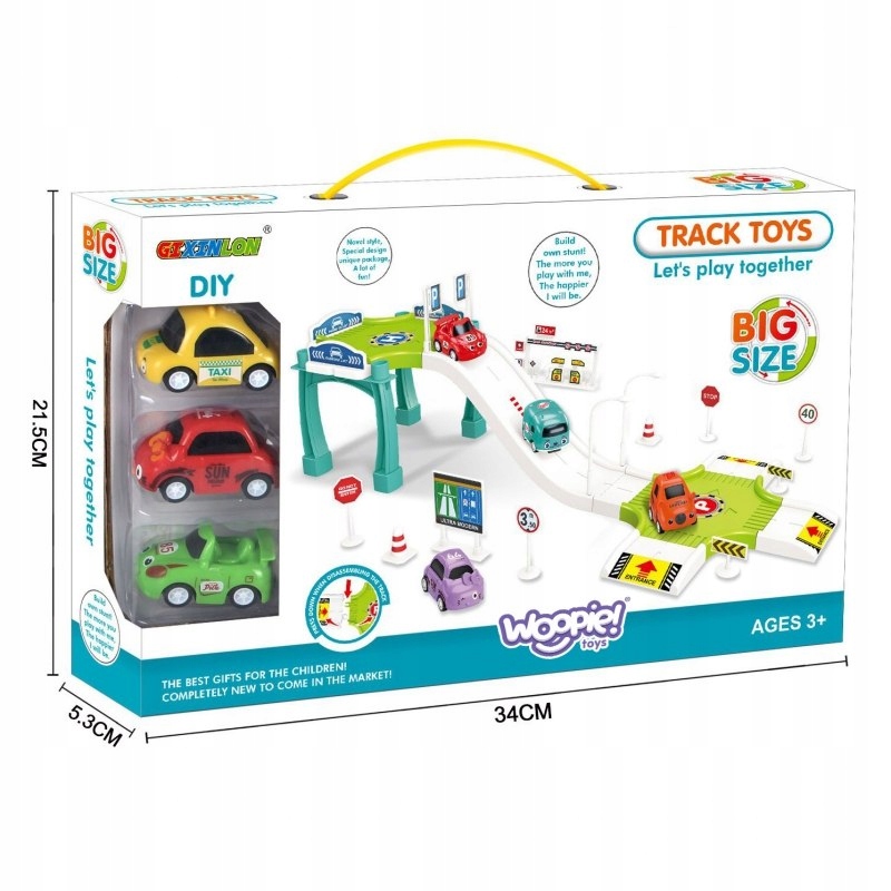 WOOPIE Tor Parking Garaż Samochodowy Zestaw Stacja Marka Woopie