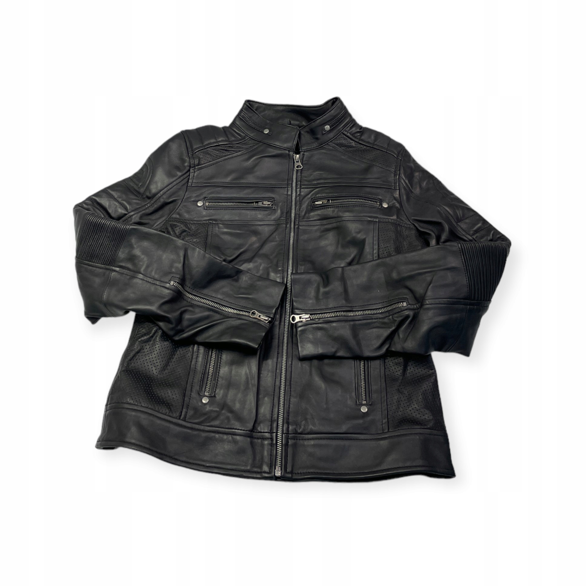 Dámská kožená bunda ramoneska Real Leather M