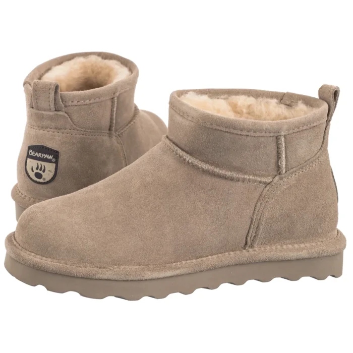 Kožené zateplené dámské Kotníkové Boty Bearpaw Shorty 2860W Béžové