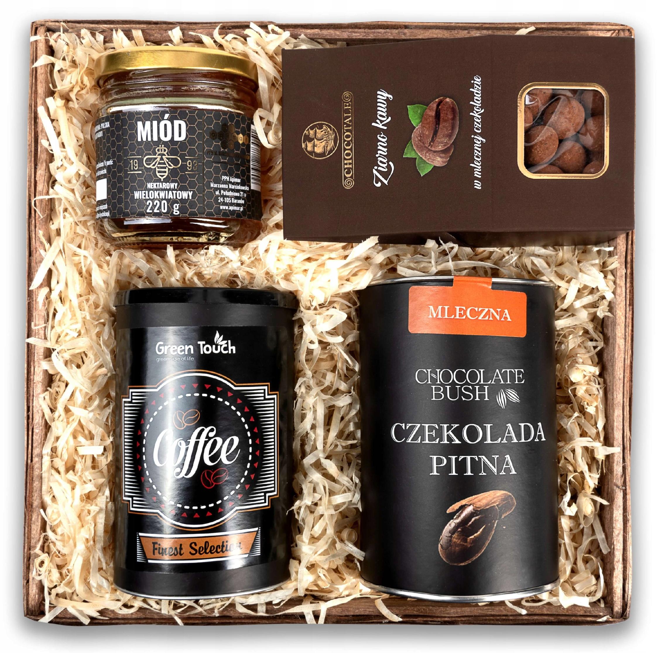Dárkový Košík sada káva čokoláda med dárek