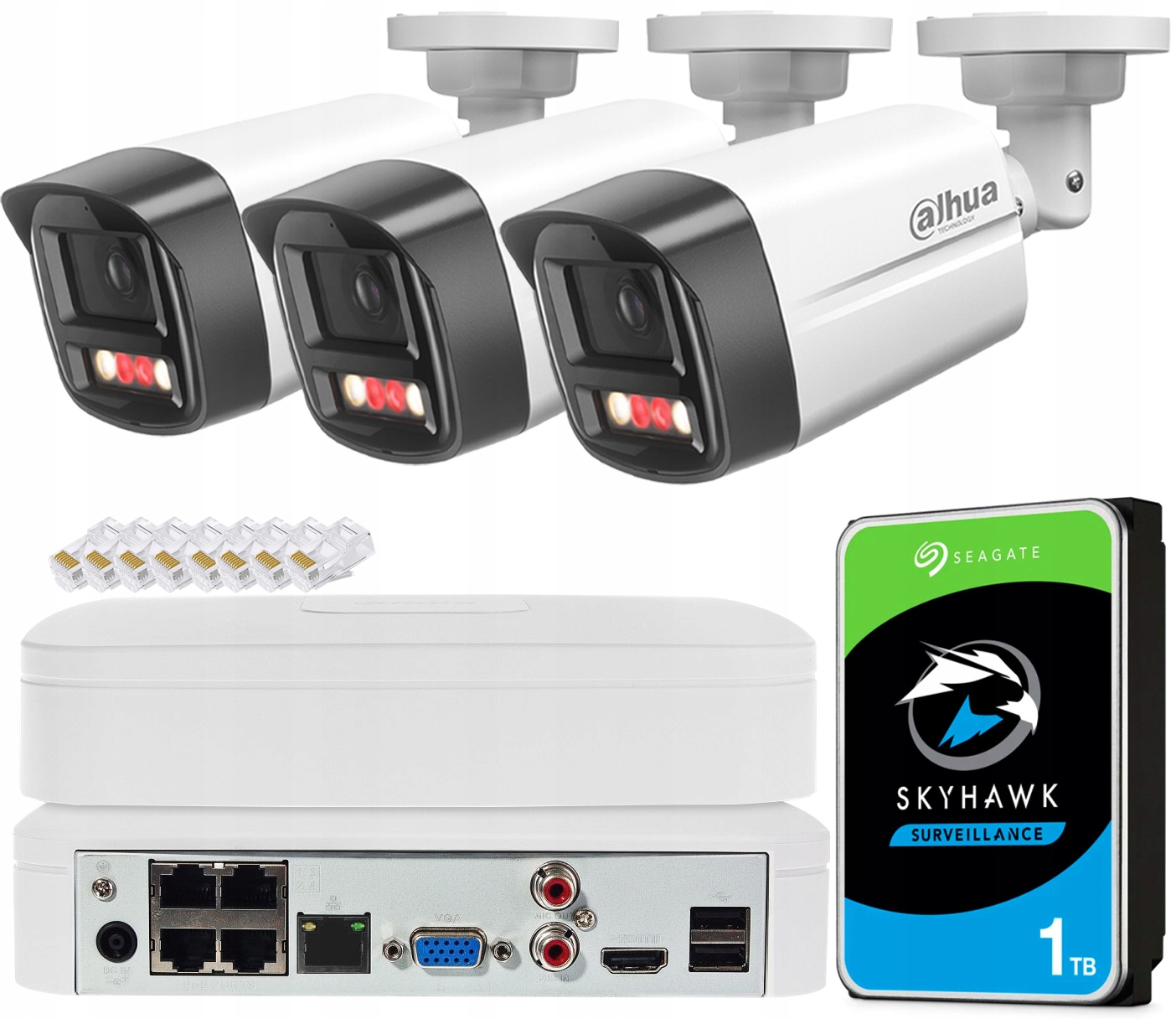 Sada na monitorovanie Dahua 3 kamery 4MPX Bez kábla Rekordér 4CH Disk 1TB