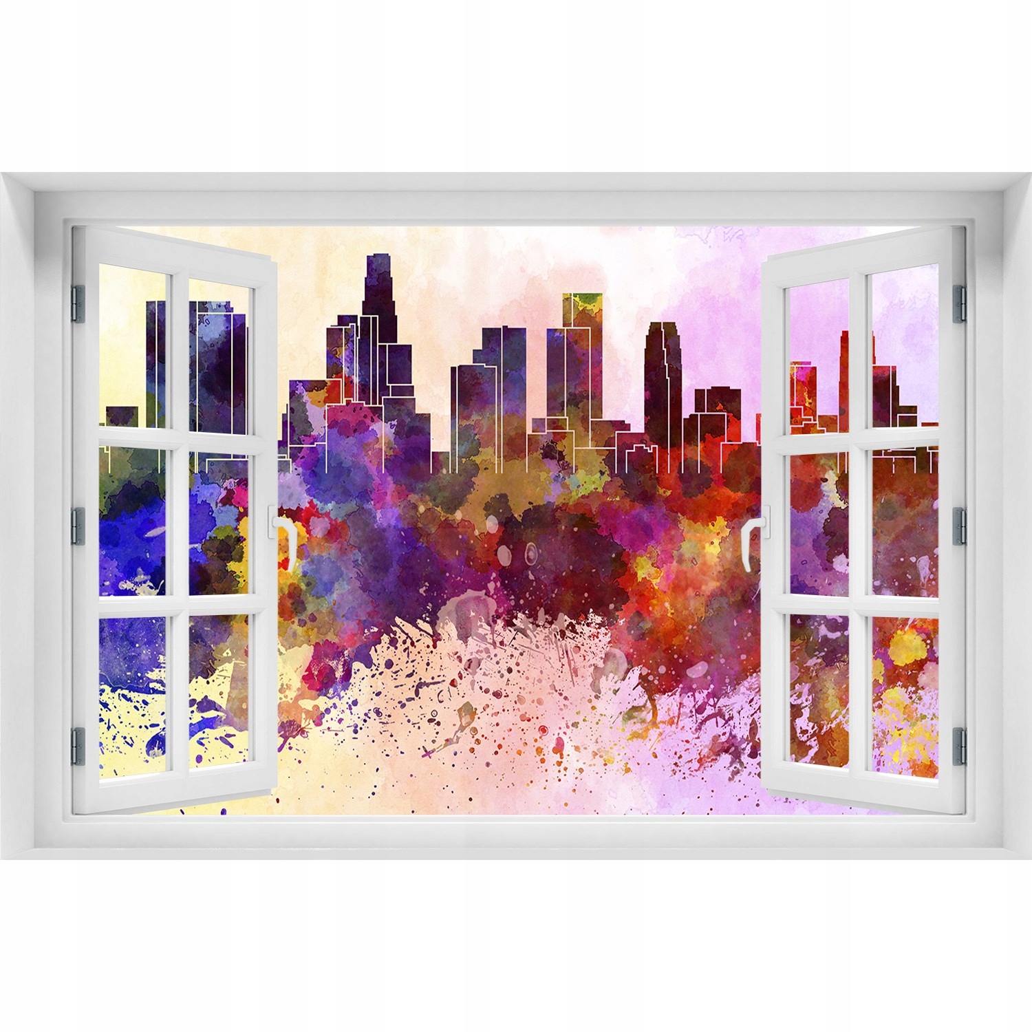 

Naklejka na ścianę 3D Okno Los Angeles kolory