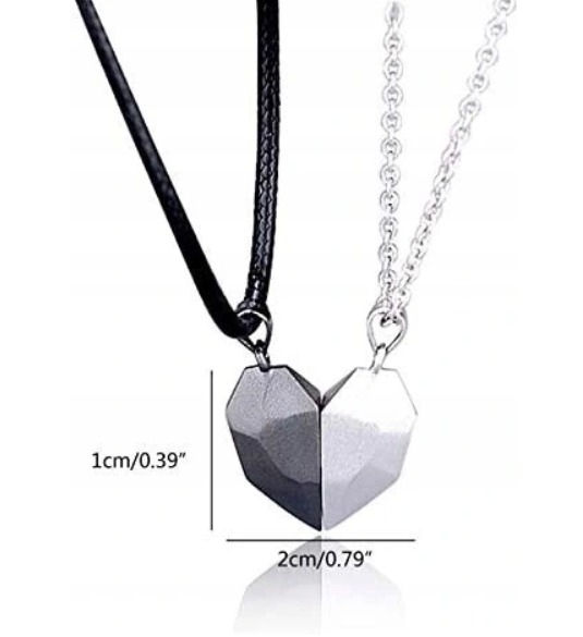 NASZYJNIK MAGNETYCZNY POŁÓWKI DWA SERCA DLA PAR Marka Inna marka