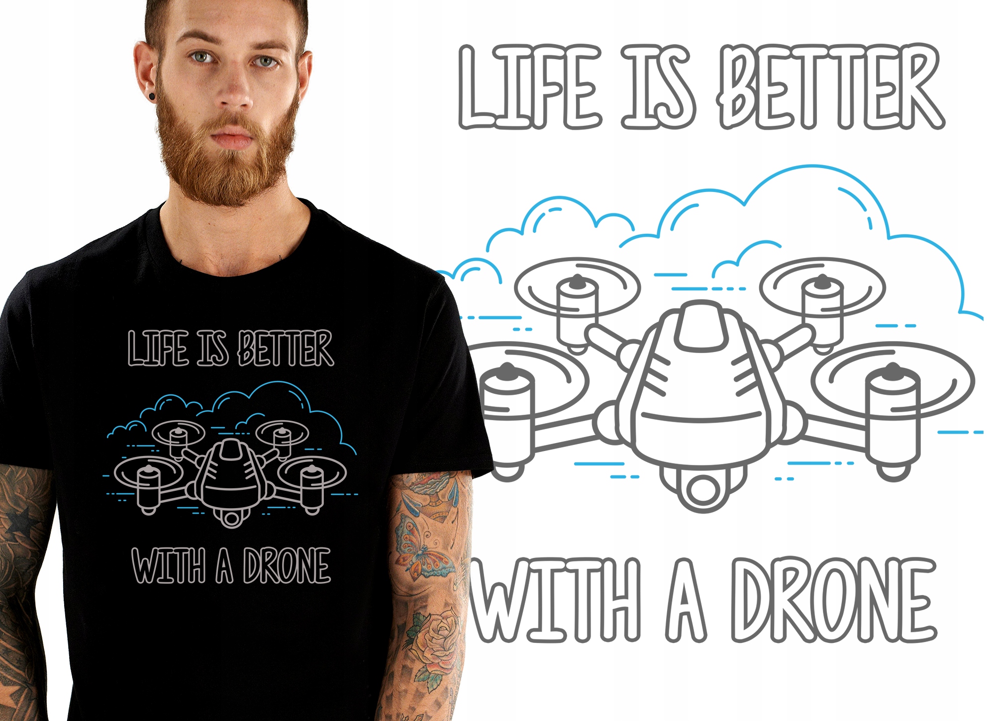 

Dron Drony Drone Racing Fpv Koszulka Męska XXL