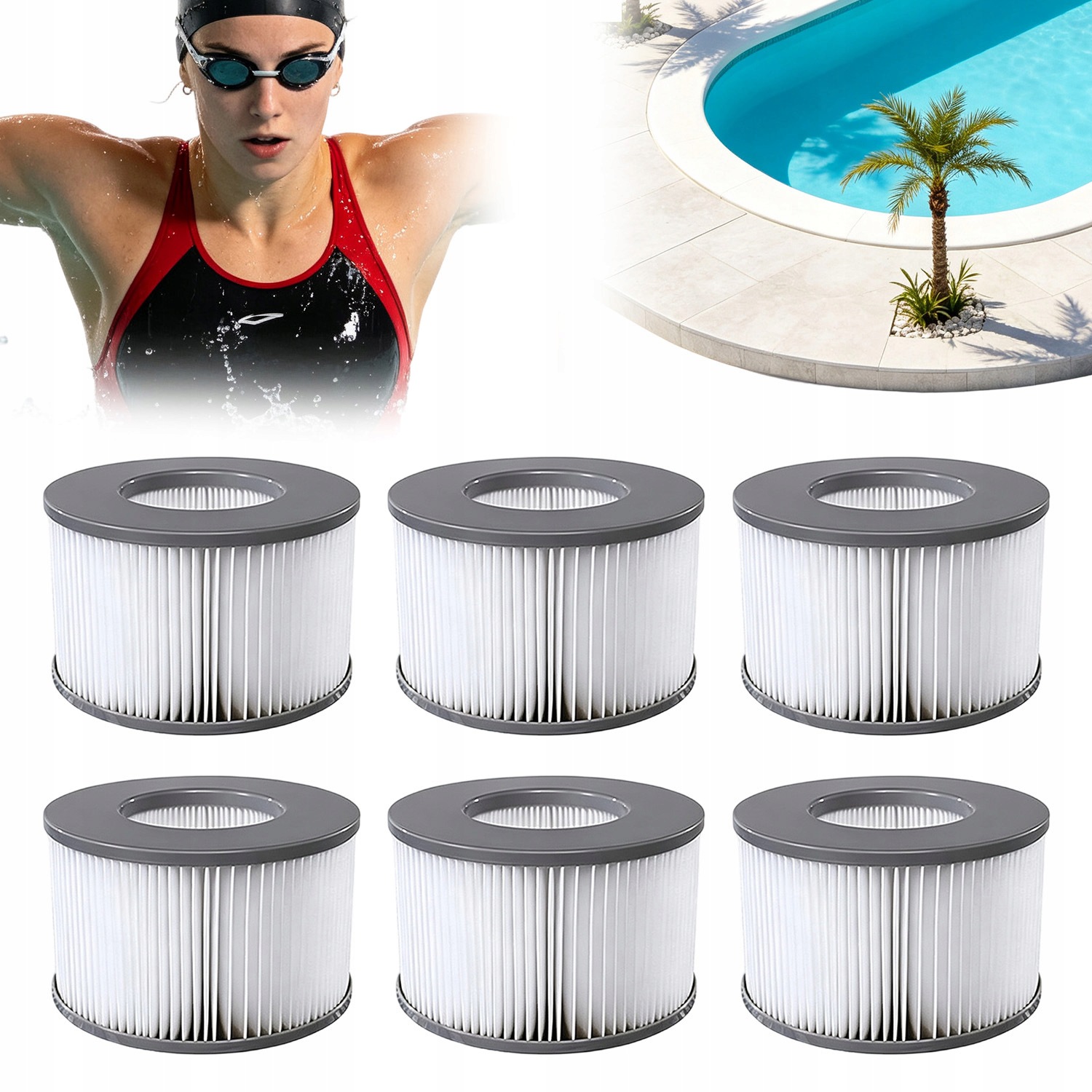 6 Ks Filtr Pro Vířivku Nafukovací Bazény Mspa 2020 V Bazénu Spa 106*67MM