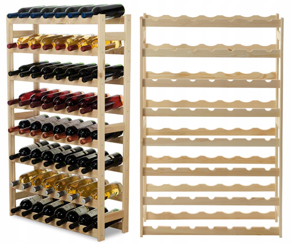 Regál na víno dřevěný regál na lahve stojan na víno 56 lahví Borovice Eko