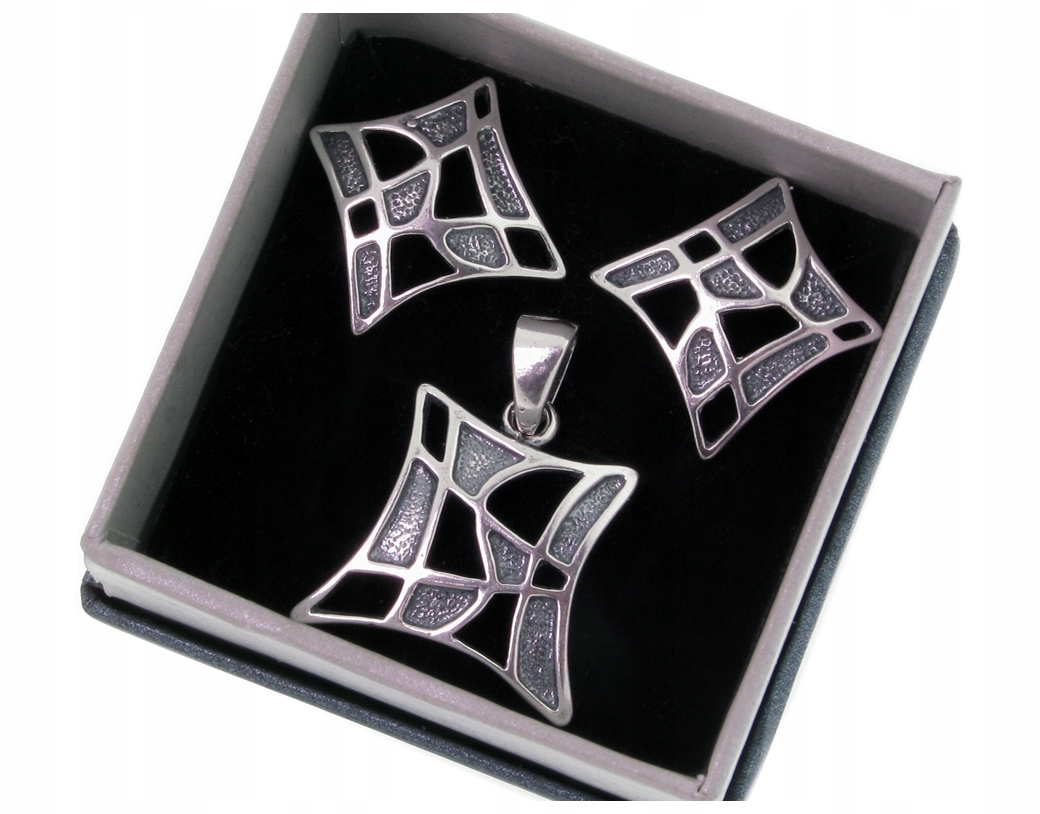 Elegantní Sada Náušnice Přívěsek , Stříbro 925