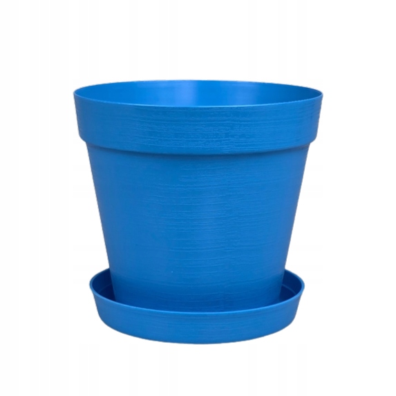 ZESTAW Doniczka 16cm+Podstawka 14cm,1,77L Stylowy Zestaw EKO, NIEBIESKI 2