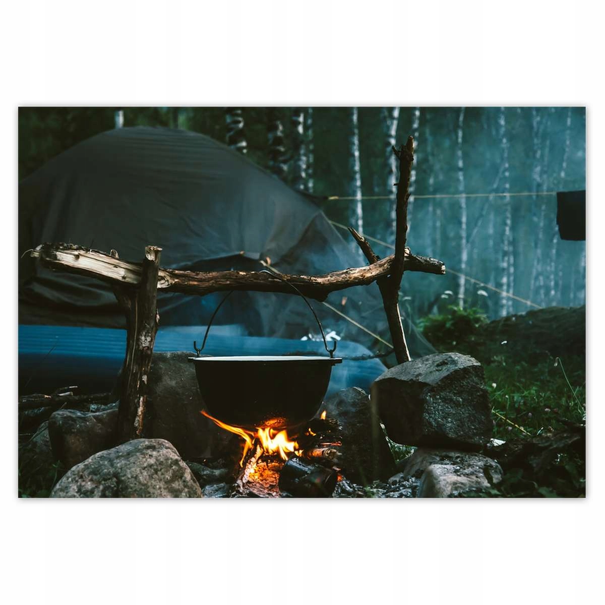 Fotótapéta 368x254 Éjszakai táborhely erdő tűz, • Ár, Vélemények - Allegro