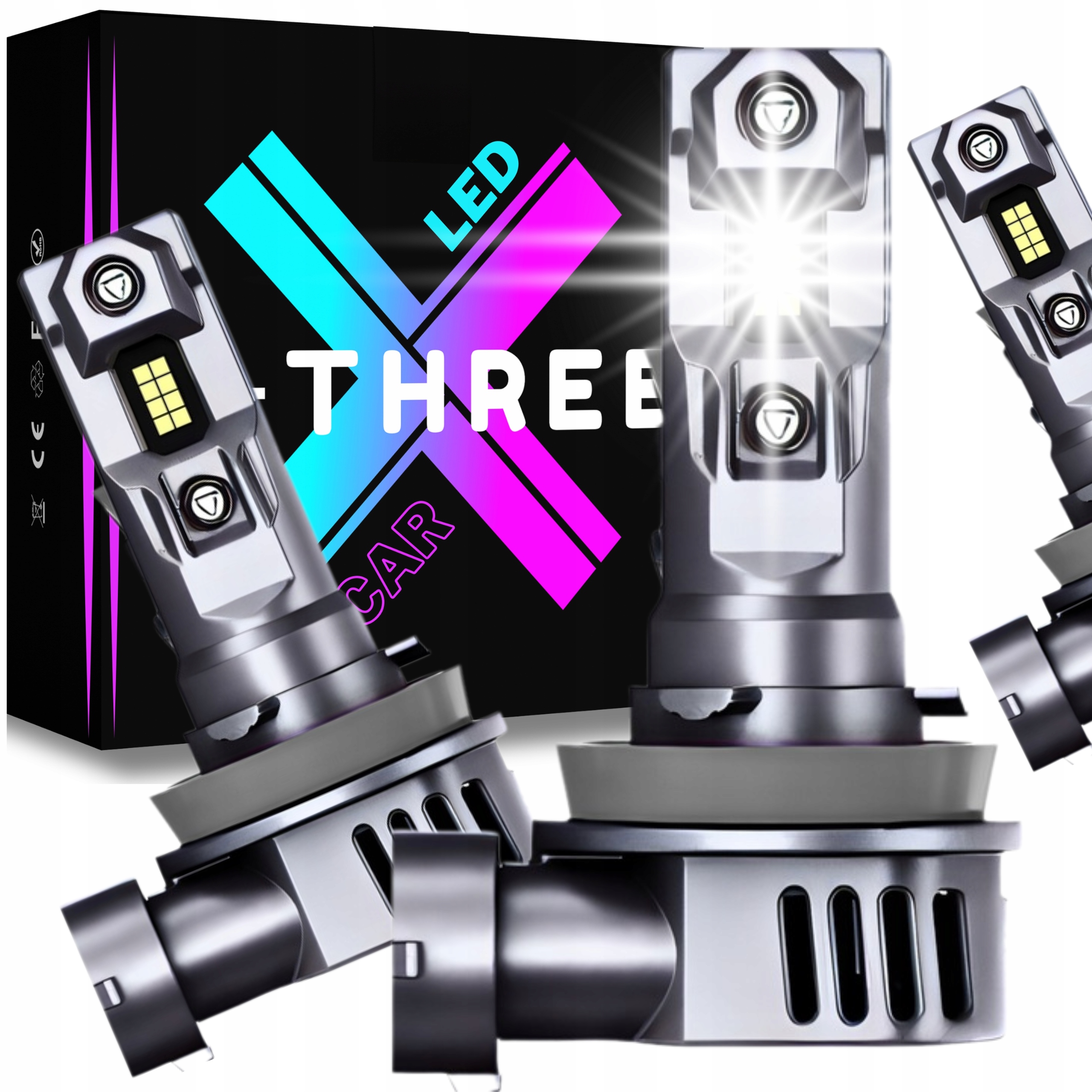 Žárovky H11 Led Homologace Canbus Žárovka Bílé Světlo +1000% Canbus 80W