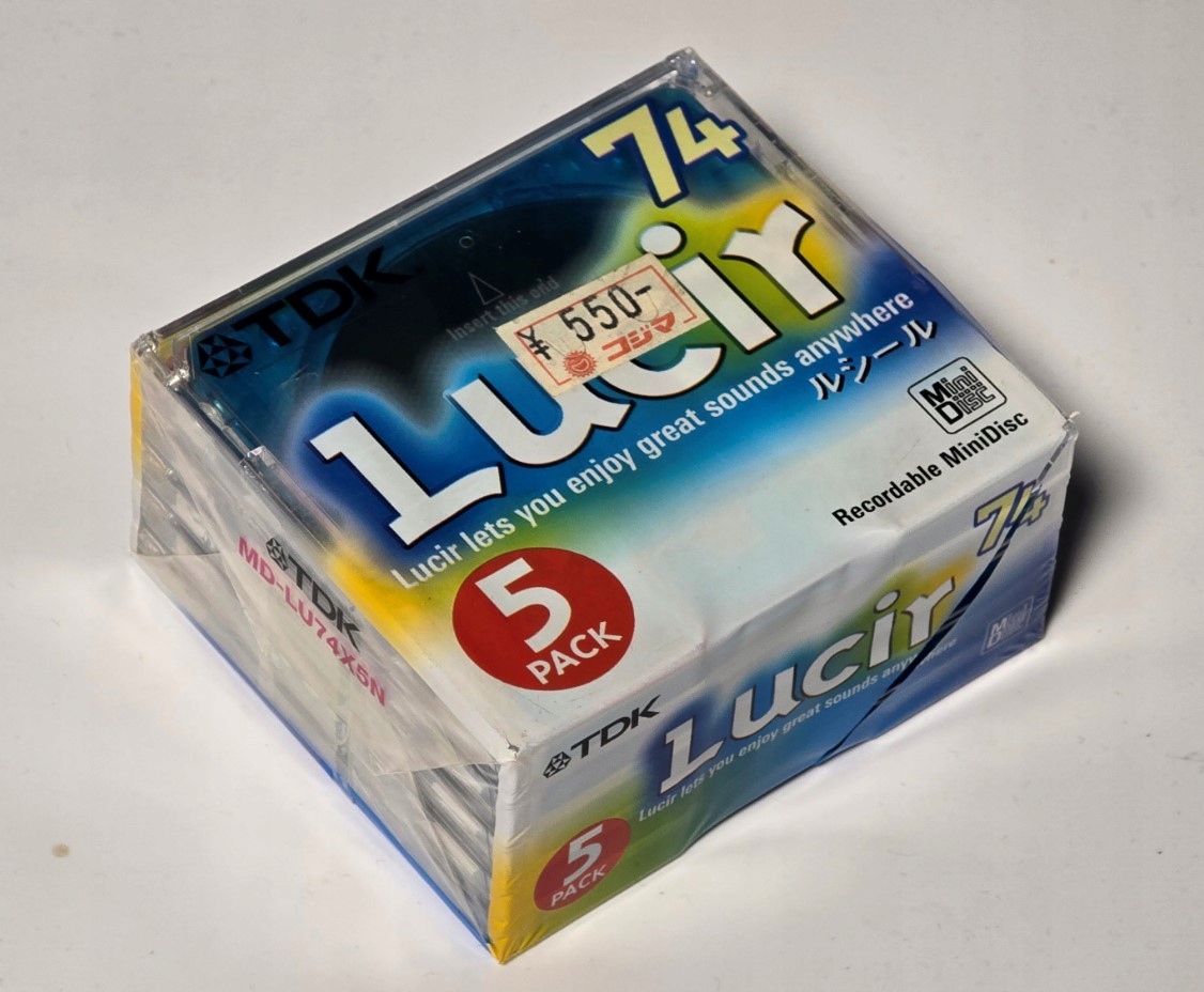Minidisc Diskety MD Tdk Lucir 74 5 Pack Nové Fólie Vyrobené V Japonsku 5 Ks