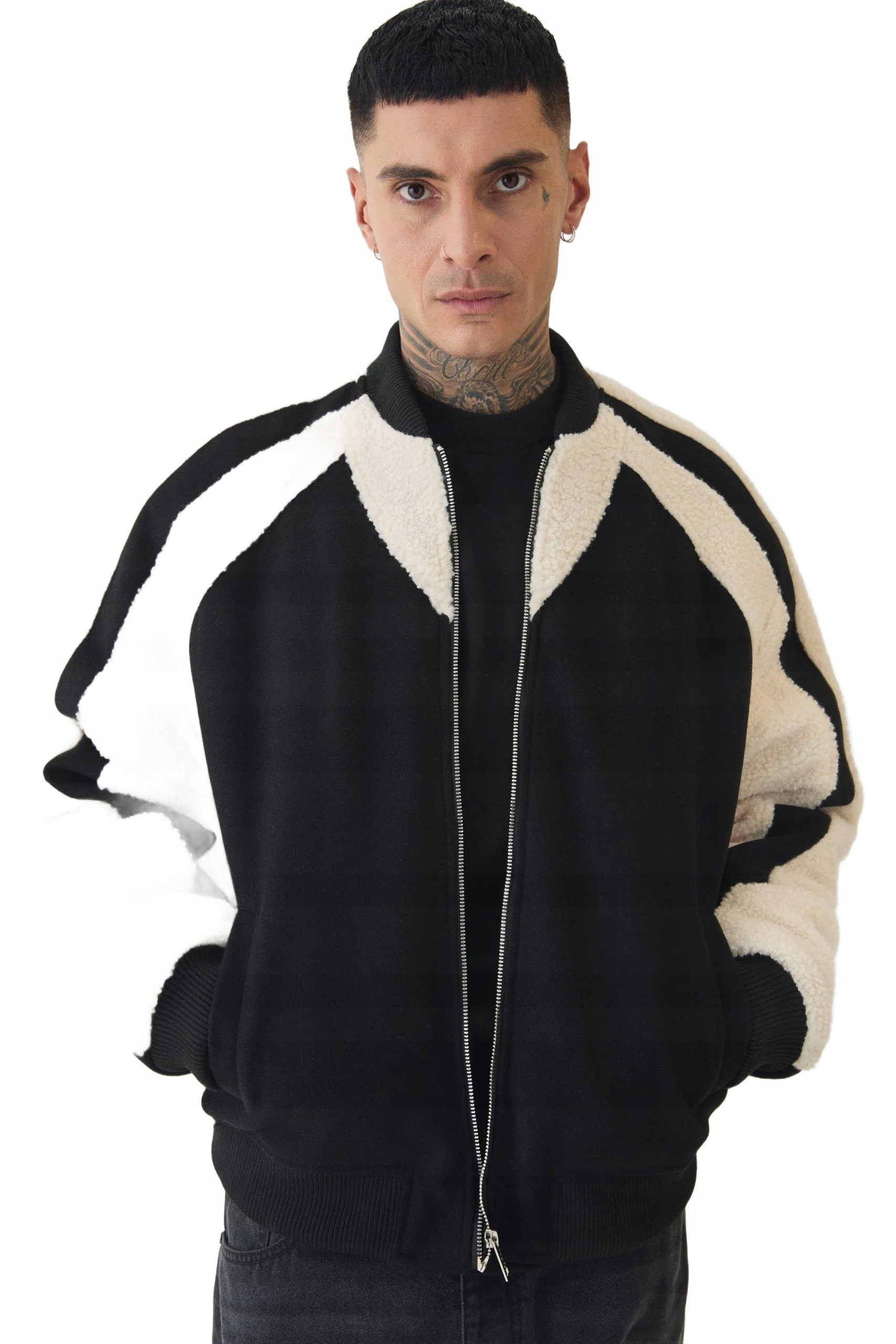 Boohooman Černá Pánská Bomber Bunda S Prošíváním A Zateplením, Z3A