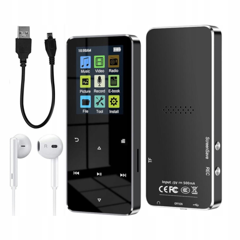 16GB ODTWARZACZ MP3 BLUETOOTH 5.0 ODTWARZACZ MUZYCZNY MP3 PRZENOŚNY MP3 EAN (GTIN) 0889328772758