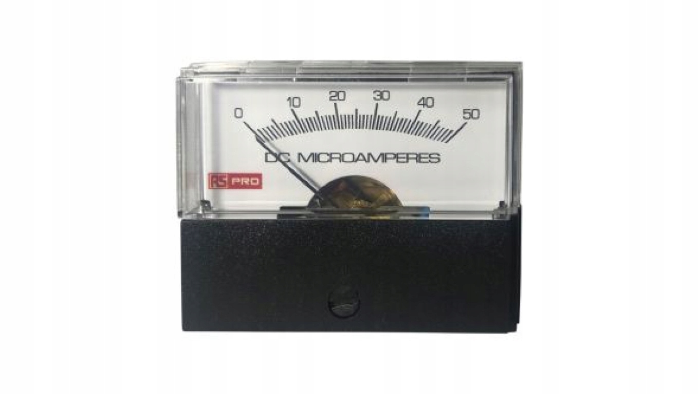 Amperomierz analogowy panelowy 50 (Input)A DC 0C do +60C RS PRO