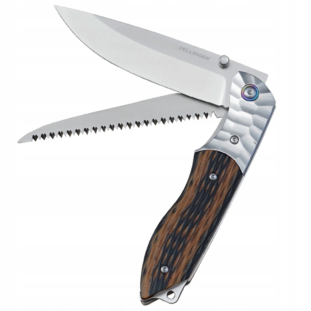 Nůž zavírací s pilkou Dellinger Wilderer D2 yellow/black G10