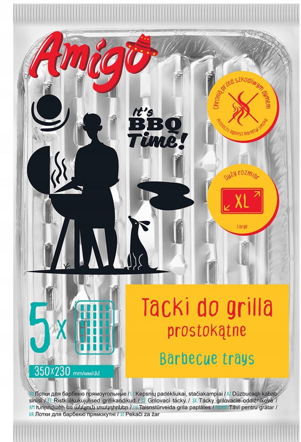 TACKI NA GRILLA ALUMINIOWE JEDNORAZOWE MOCNE 5SZT