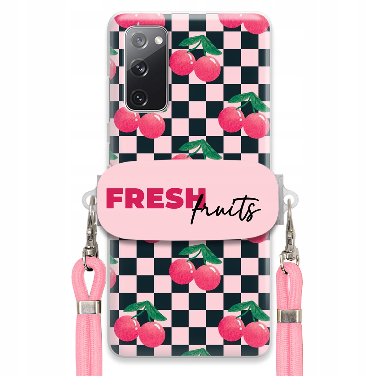 Puzdro pre Samsung S20 Lite Crossbody vodítko držiak šachovnice Fresh Fruits