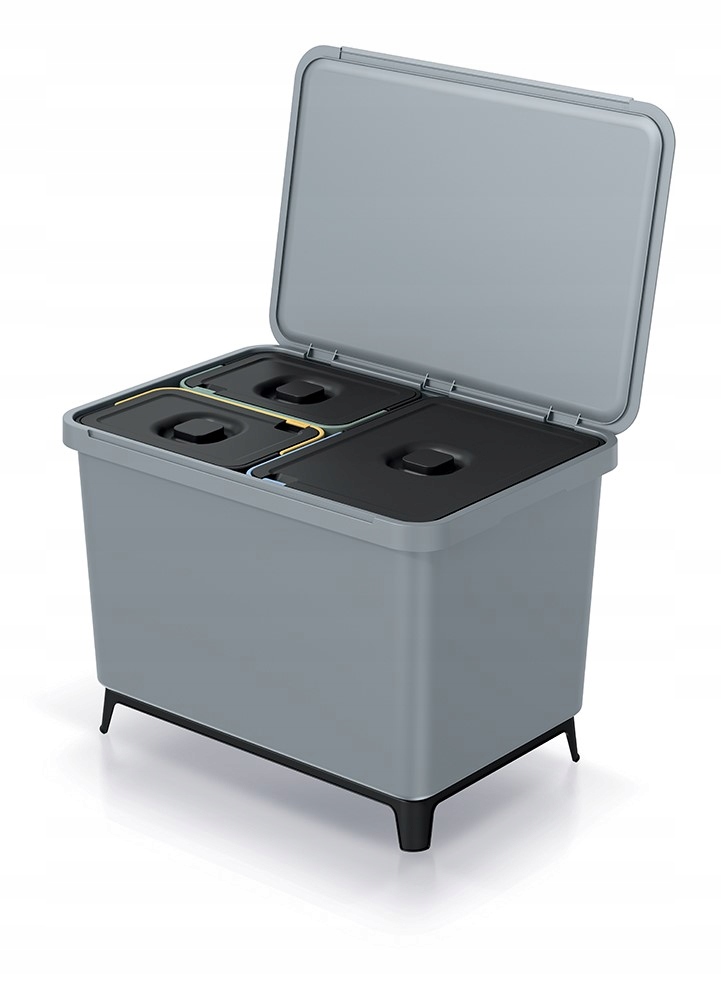 Pojemnik do segregacji Keden 43L szary 3-komorowy modułowy