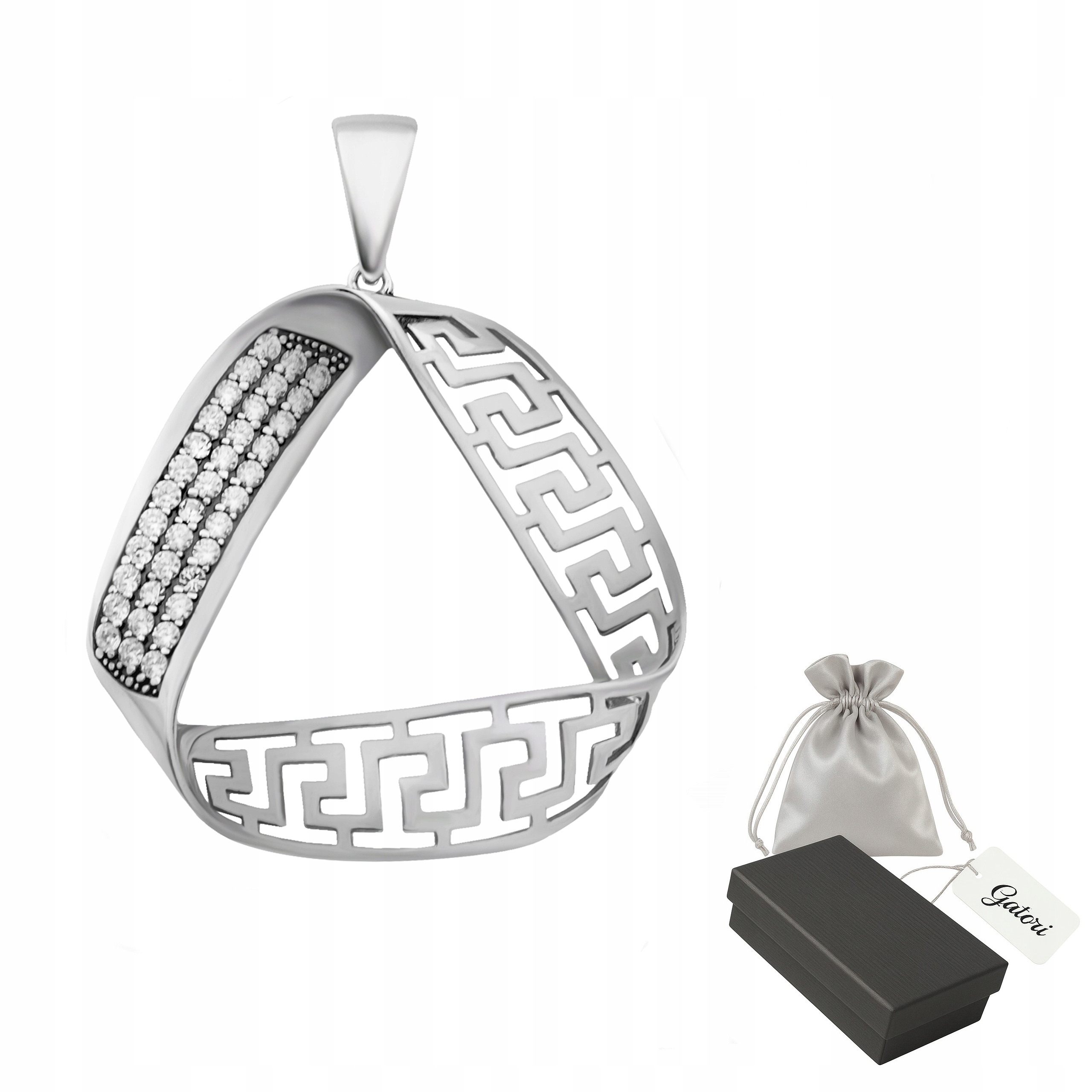Přívěsek stříbro 925 Elegantní Přívěsek s geometrickými zirkony, menší