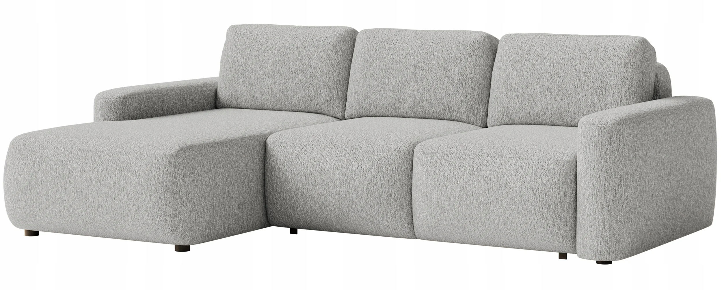 Rohová Sedací Souprava s funkcí spaní Carnos mini světle šedá žinylka levá