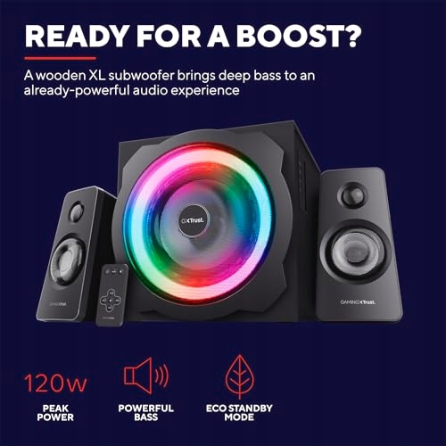 TRUST GAMING GXT 629 Tytan 2.1 Speakers with RGB LED Subwoofer 120W — miniatura 3