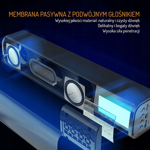 Soundbar z Budzikiem Bluetooth 5.0 AD 1191 Stereo 2x5W USB/SD