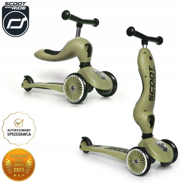 Hulajnoga Trójkołowa Scoot & Ride 2w1 Olive