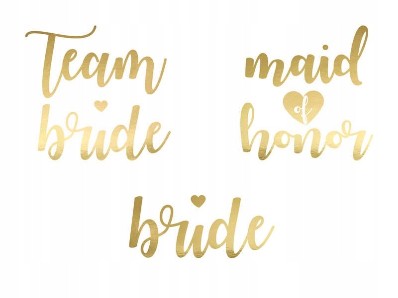 

Tatuaże Wieczór panieński Team Bride złote 13 szt.