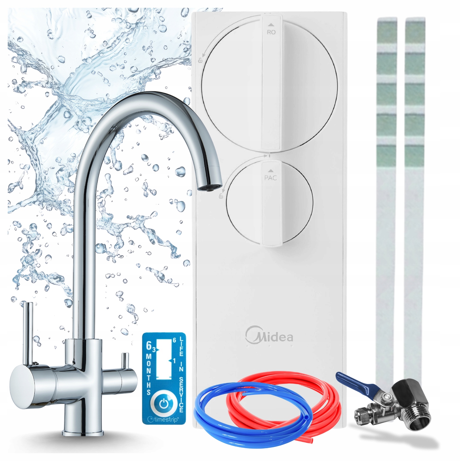 Kohútik Na Filter Vody Kuchynský Pzh A Filter RO5 Midea 400GPD Reverzná Osmóza