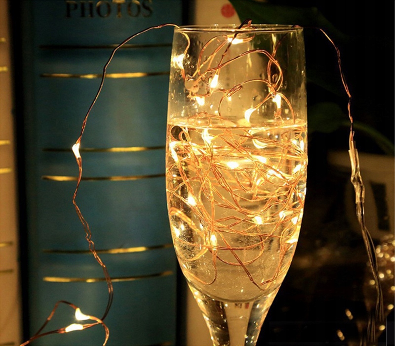 LAMPKI DRUCIKI 20 LED BATERIE BIAŁE CIEPŁE ŚWIATŁO Kolor lampek biały