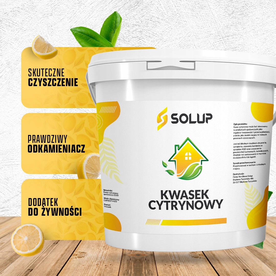 KWASEK CYTRYNOWY SPOŻYWCZY E330 CZDA 5kg Marka Solup