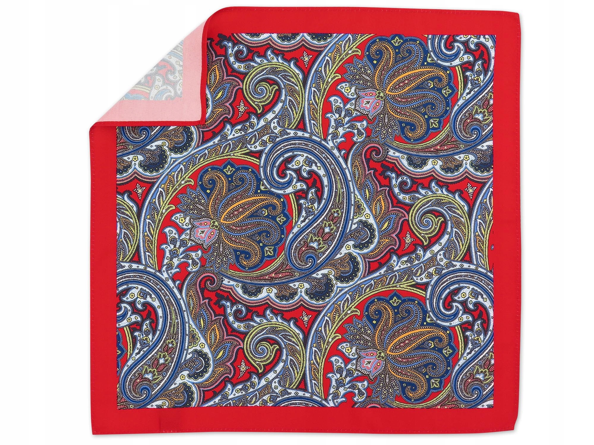 

Czerwona poszetka w orientalny wzór - paisley E305