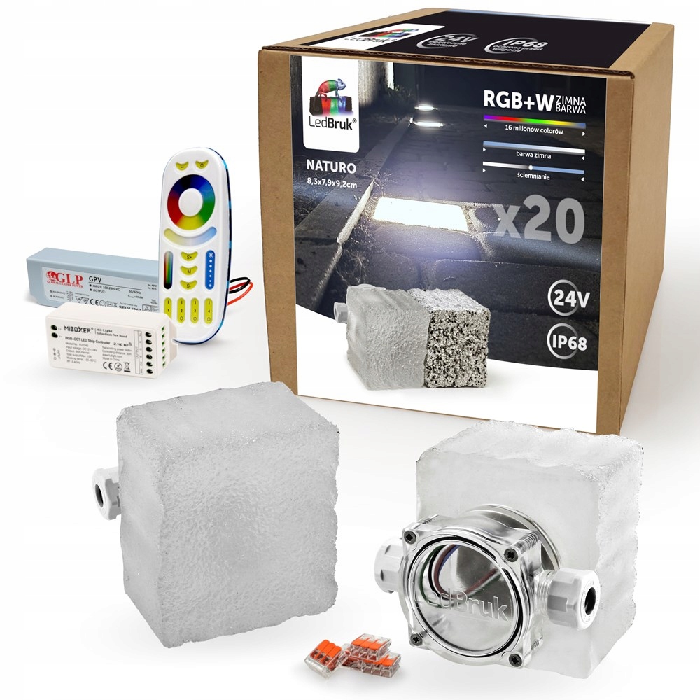 20x Kostka Brukowa LED LedBruk 24V Naturo RGBW BZ