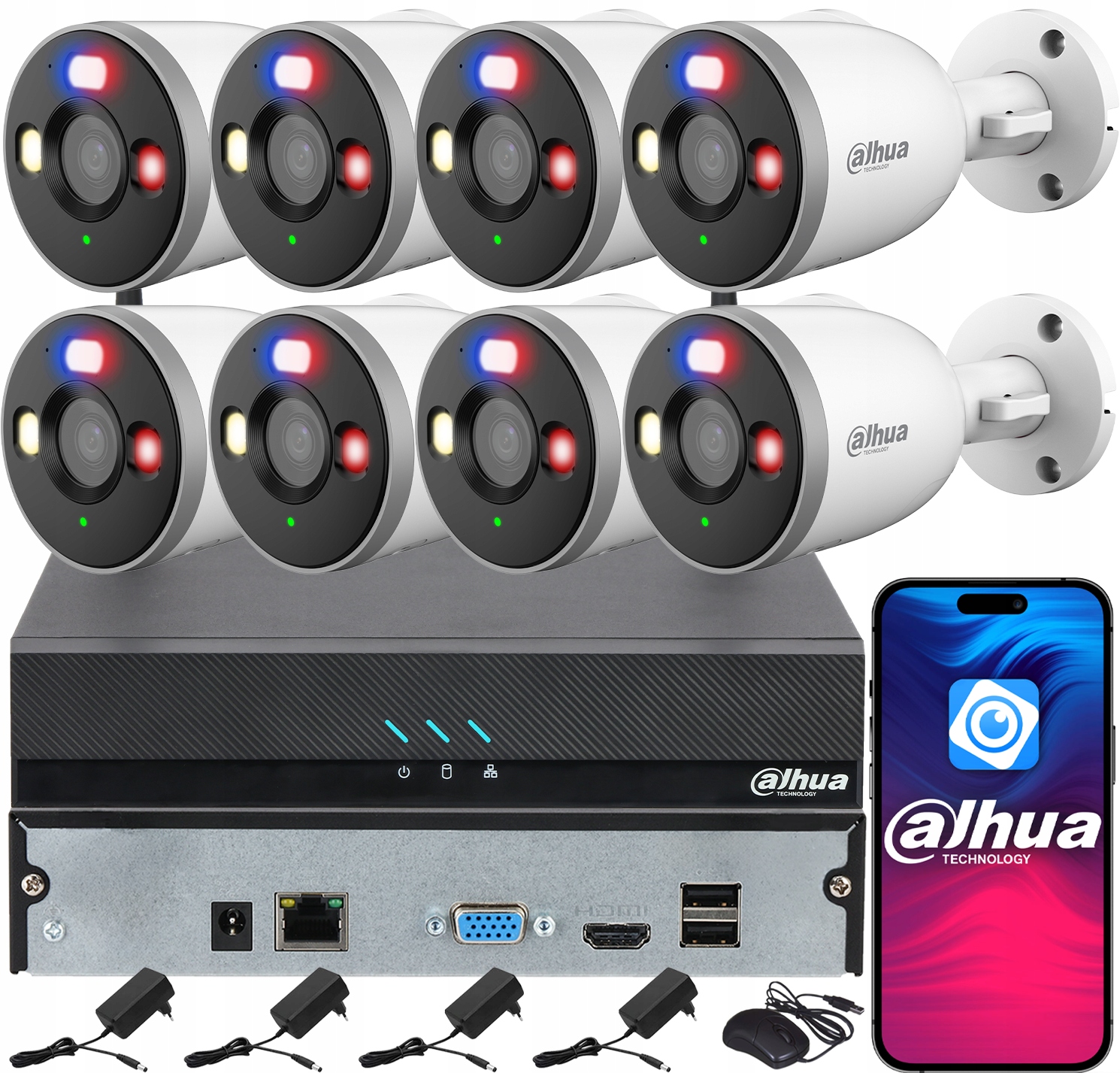 Dahua Monitoring pre 8 kamier 5MPx F5D-PV Inteligentné duálne svetlo Audio