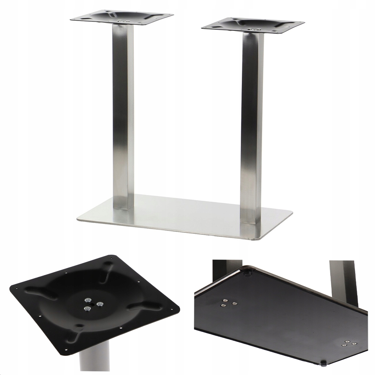 Podstavka Stolíka Dvojitá SH-3003-1/S/6, Nerezová Oceľ Brúsená