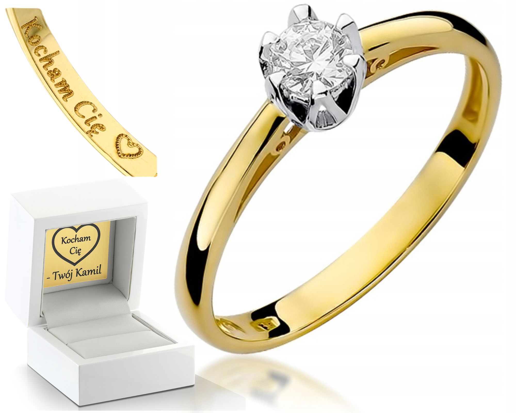 Zlatý Prstýnek S Briliantem 0,15 Ct 0,585 Zásnubní Obchod Dárek