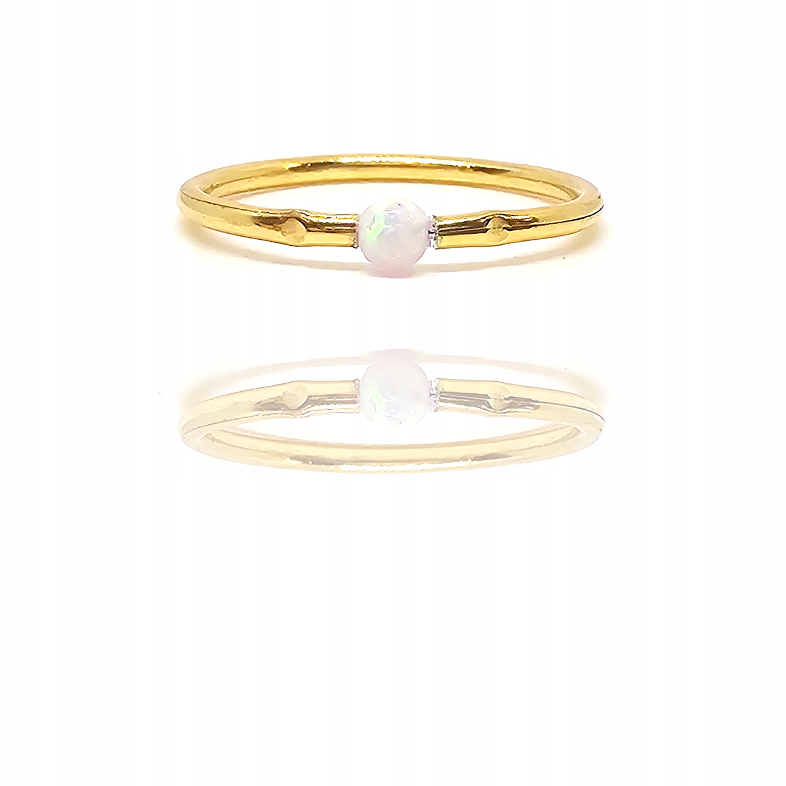 Jemný prstýnek s bílým opálem, zlato 585, opál bílý