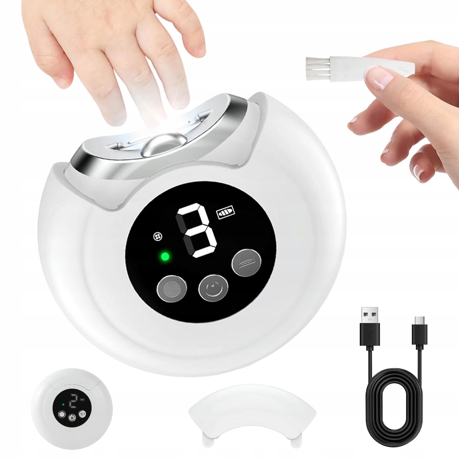 2V1 Elektrický, Multifunkční, Bezpečný, Tichý Kleštičky Na Nehty S Led Světlem