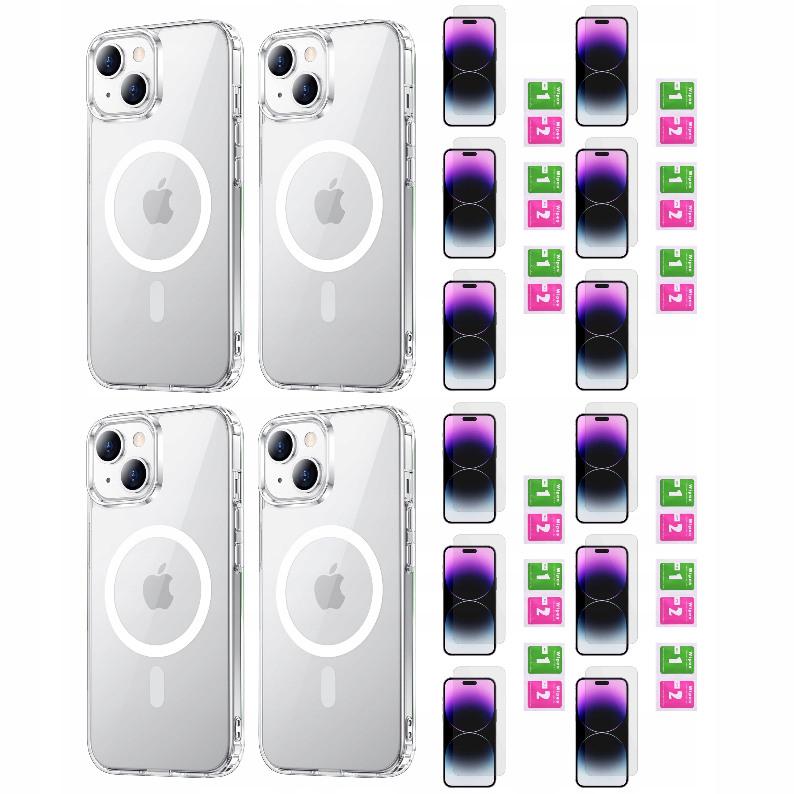 4x Etui do Apple iPhone 15 Case Obudowa Plecki z MagSafe 12x Szkło 9H I&g